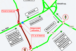 Forgalomterelés az első ütemben, 2021. szeptember 16 – 19. között